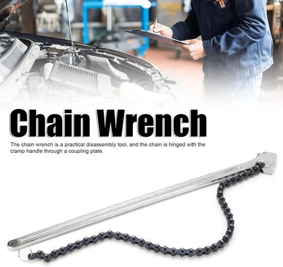 Chiave a catena regolabile 24 pollici - Acciaio cromovanosso - Acciaio inox lungo - Attrezzo di articolazione - Chiave a cinghia