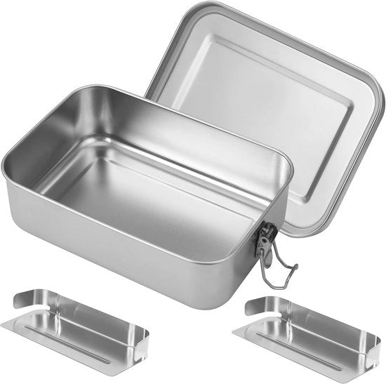 Tazza per il pane in acciaio inossidabile 1400 ml - Imbottigliata e impermeabile con contenitori regolabili per bambini