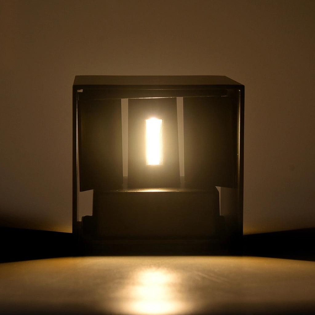 APPLIQUE LED CUBO NERO 10W LUCE CALDA 3000K° - DESIGN ELEGANTE CON DOPPIA EMISSIONE REGOLABILE IP65 PER ESTERNI