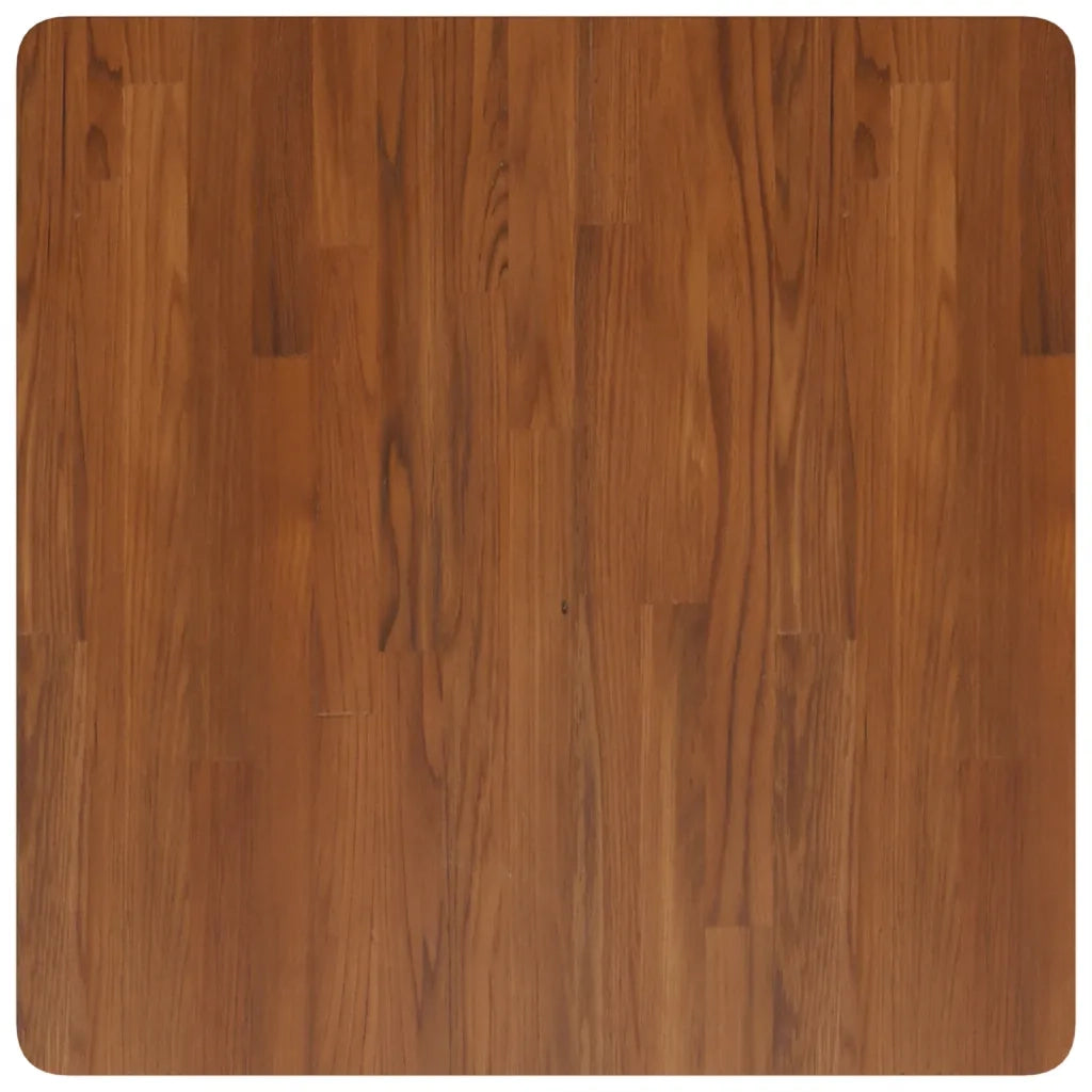 Piano Tavolo Quadrato Marrone Scuro 70x70x1,5cm Rovere Trattato 343017