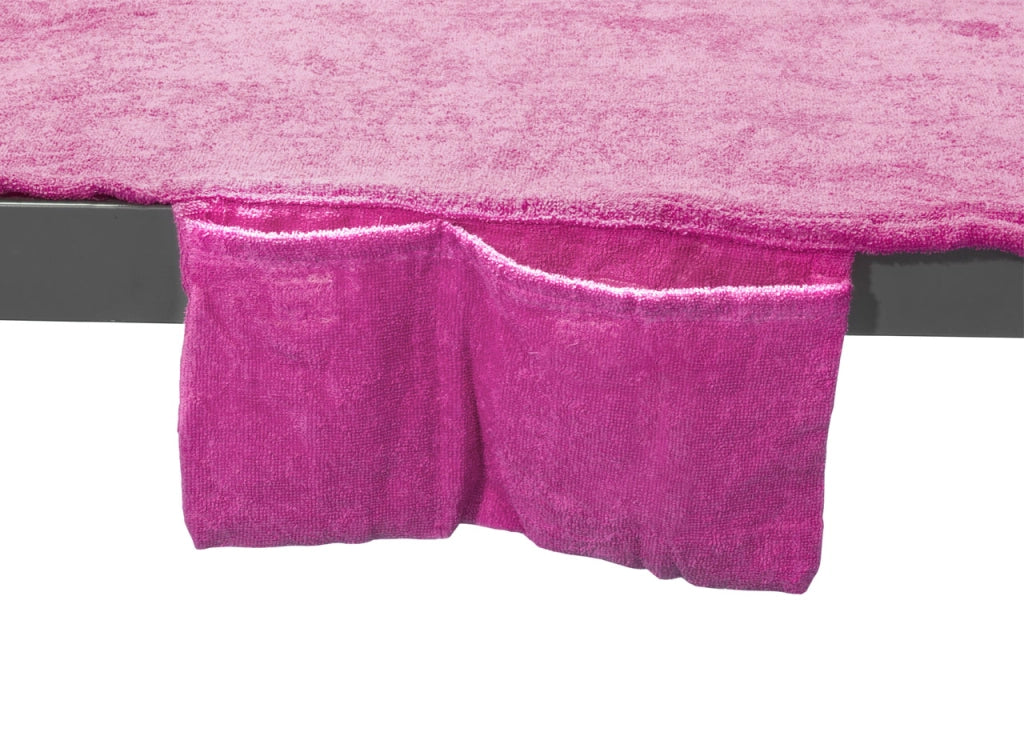 Telo Mare Lettino In Spugna Tinta Unita Con Tasche Modello Pool&Beach - Lettino - Fucsia