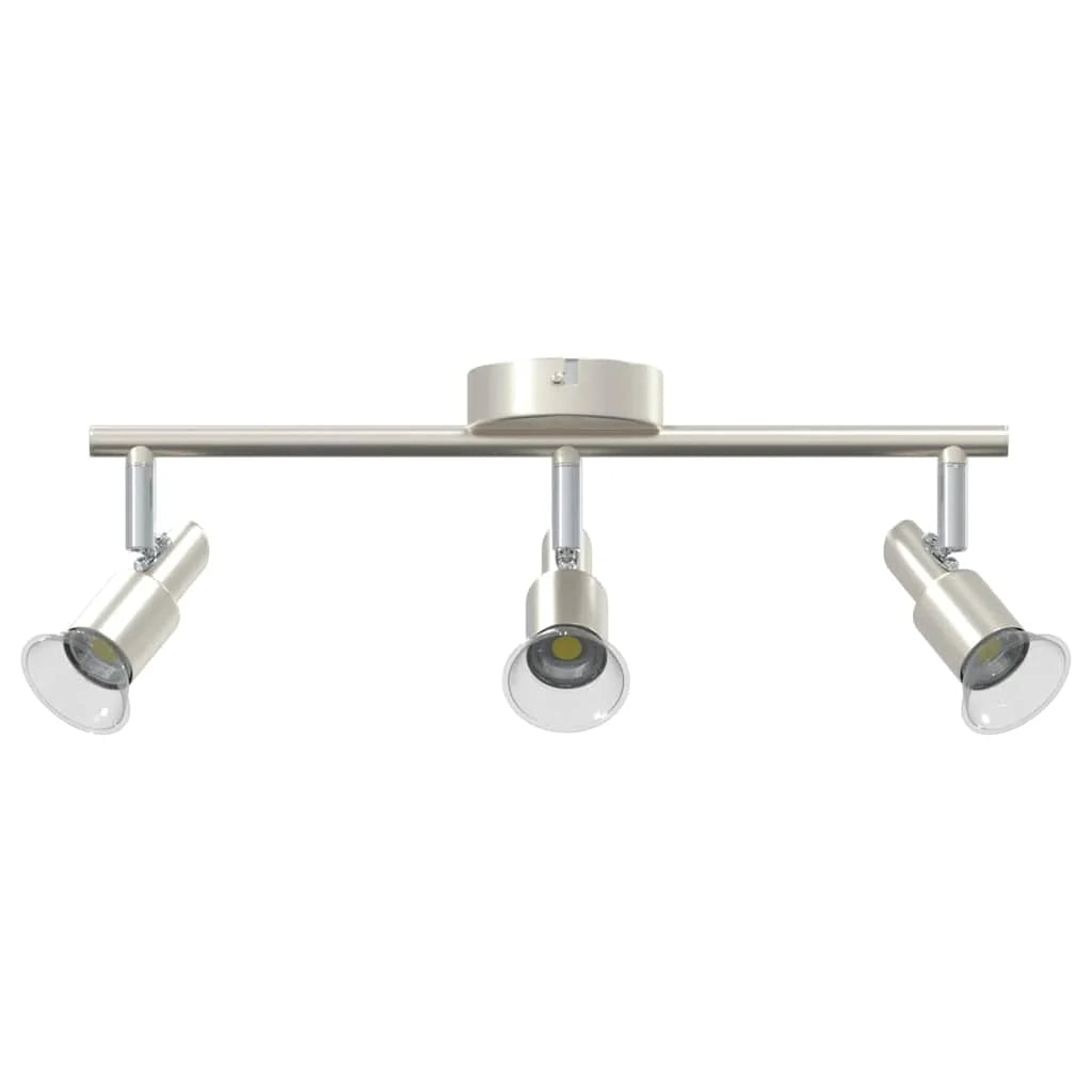 Faretto da soffitto moderno orientabile stile contemporaneo 39 x 10,5 x 10,5 cm acciaio nichelato 02_0058315