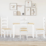 Set da Pranzo 5 pz PANAMA Bianco in Legno Massello di Pino 3345199