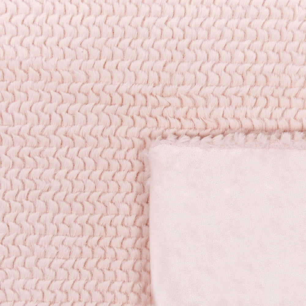 Coperta rosa in poliestere 150 x 200 cm copriletto decorativo in morbida pelliccia plaid