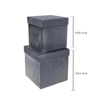 Set 2 Scatole Quadrate in Velluto H 265 cm
