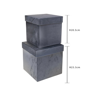 Set 2 Scatole Quadrate in Velluto H 265 cm