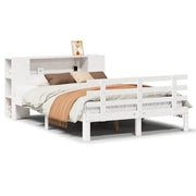 Letto matrimoniale | Letto per adulti | Letto Libreria senza Materasso Bianco 140x190 cm Legno di Pino