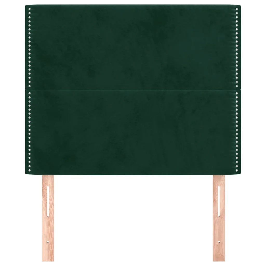 Testiera 2 pz Verde scuro 90x5x78/88 cm in Vellutocod mxl 97625