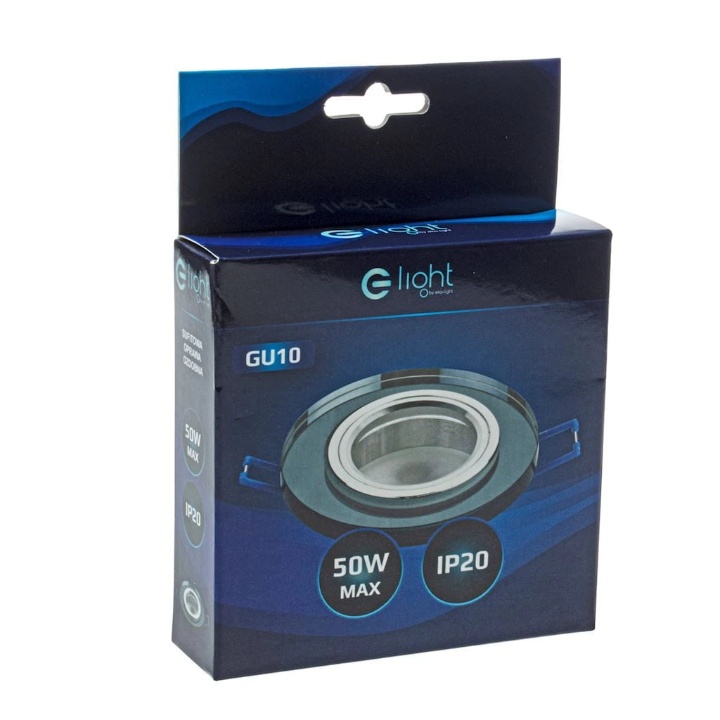 Faretto incasso tondo GU10 35W nero/cromo Eko-Light