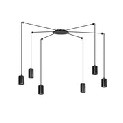Lampadario Emibig Traker nero 6xGU10 regolabile 300cm