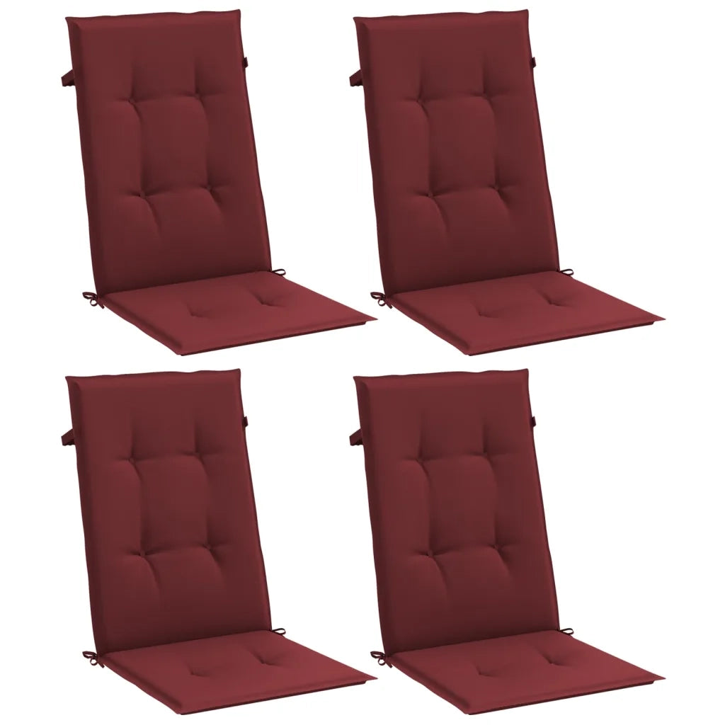 Cuscini Sedia Schiena Alta 4 Rosso Vino MÃ©lange 120x50x4 cm
