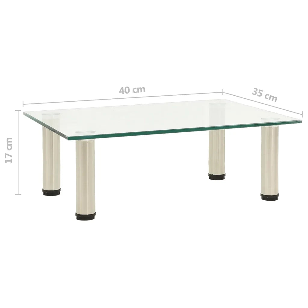 322760 TV Stand Transparent 40x35x17 cm Tempered Glass cod mxl 24832