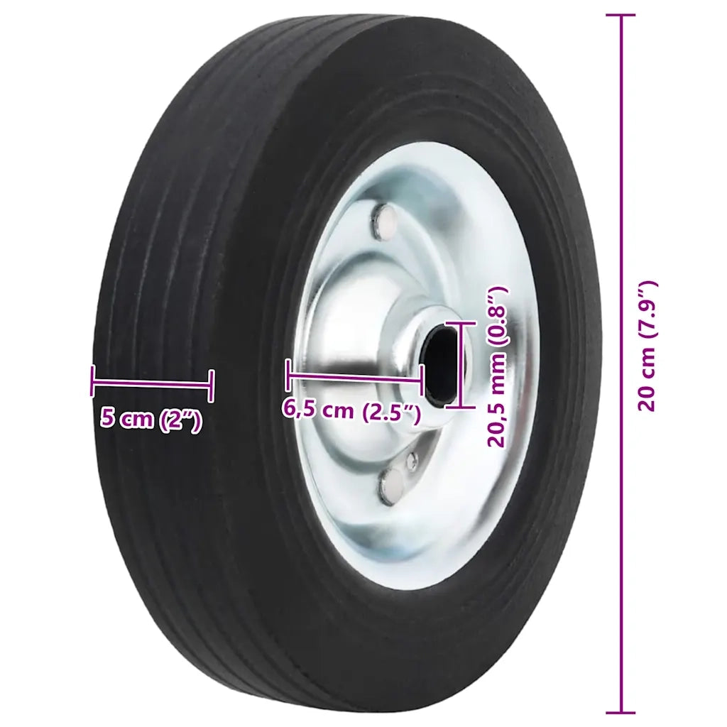Ruota per Ruotino ?20x5 cm Gomma Massello e Acciaio CFW7552881