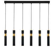 Lampada sospensione barra 90cm nero oro 6xGU10 ALAS