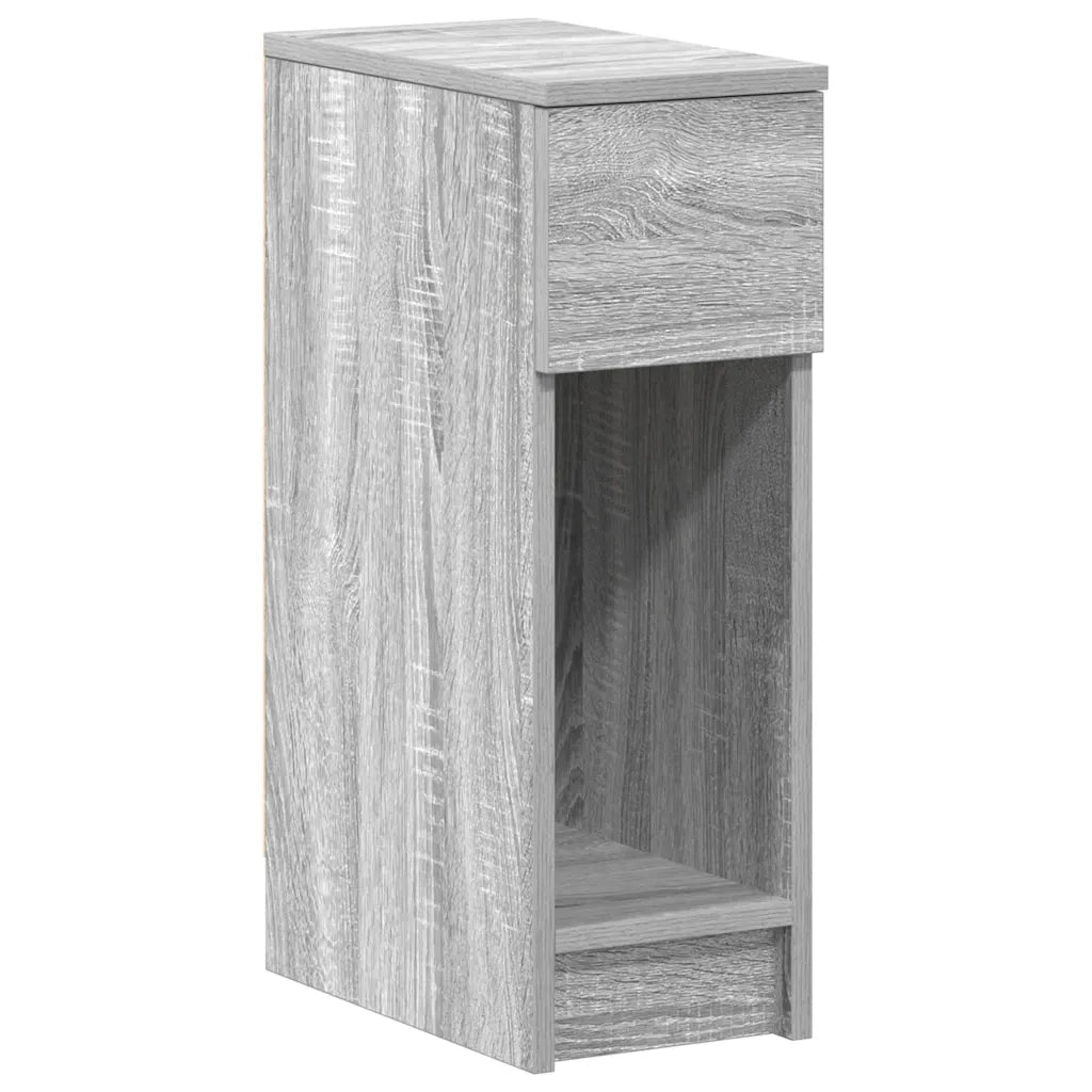 Set di 2 Comodini | Armadio da Notte | Mobiletto da notte con Cassetto Grigio Sonoma 20x36x60 cm