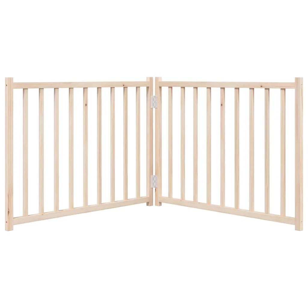 Cancelletto di sicurezza pieghevole per cani 2 pannelli 160 cm legno massello di abete marrone 02_0023054