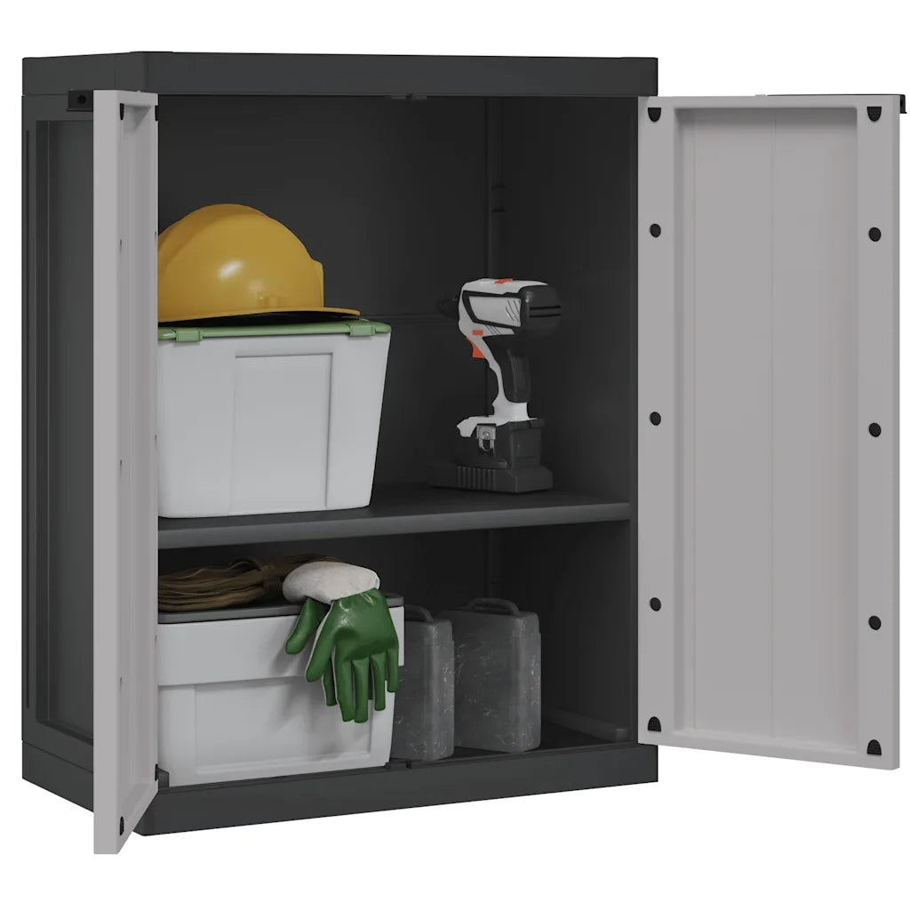 Armadio da Esterno Grigio e Nero 65x37x85 cm in PP 364199