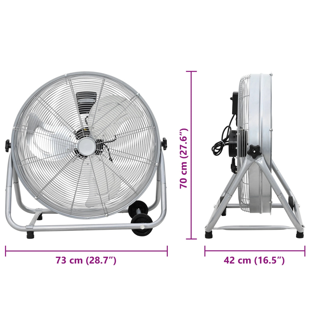 Ventilatore a tamburo  con ruote 3 velocitÃ  Argento ?64 cm