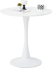 GrandCA HOME Tavolo da Pranzo Moderno Rotondo 70 cm con Piedistallo in Design Tulipano, Tavolo per il Tempo Libero Mid-Century per Cucina, Sala da Pranzo e Soggiorno, Bianco-70