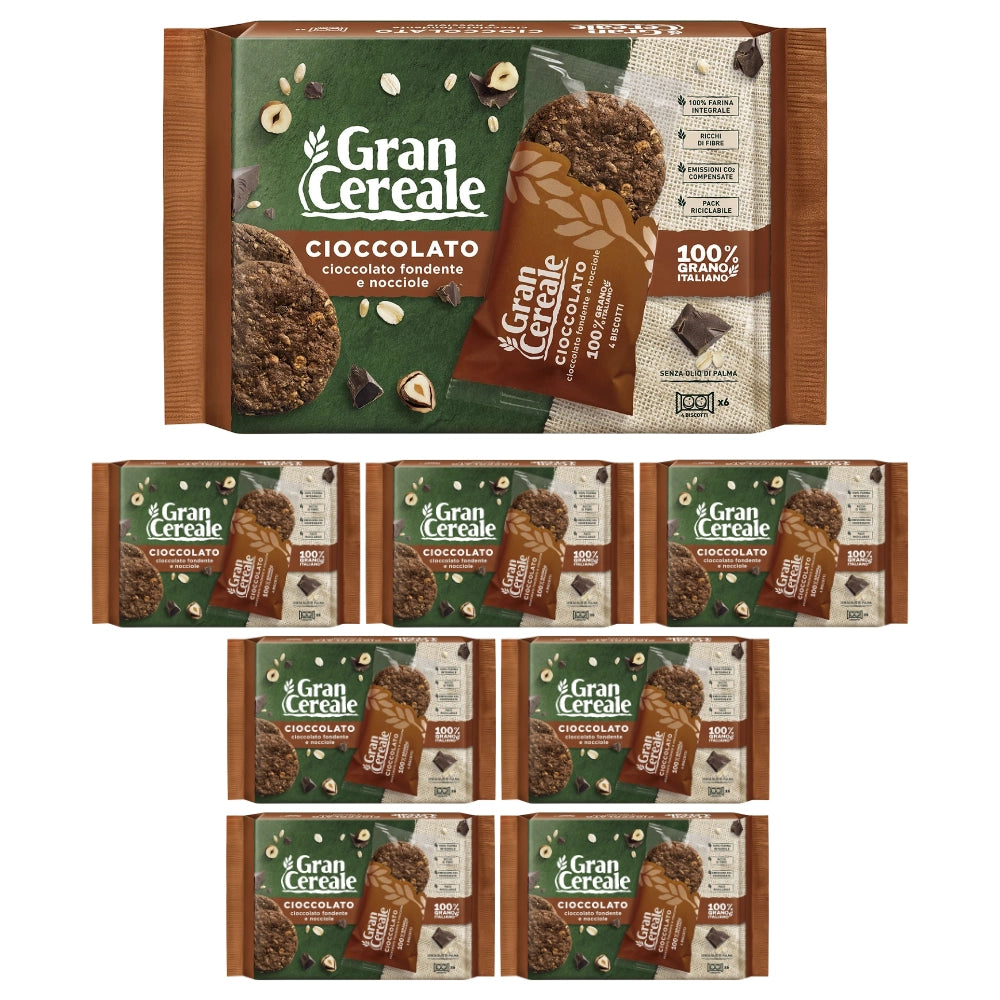 Barilla gran cereale biscotto con cioccolato e nocciole 8 pezzi da 216 grammi