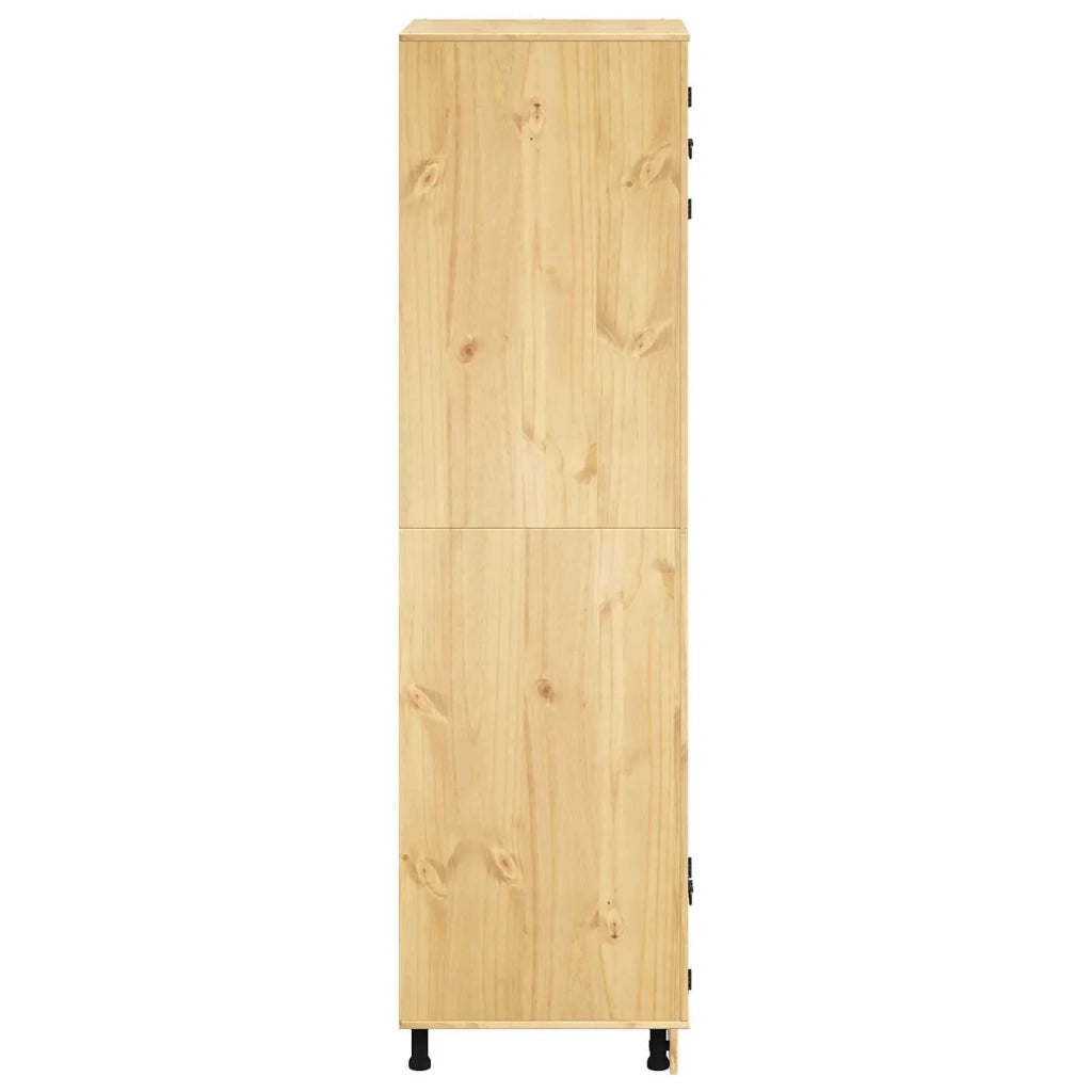 Armadio rettangolare moderno con 3 ripiani 66 x 58 x 207 cm in legno massello di pino finitura miele 02_0058896