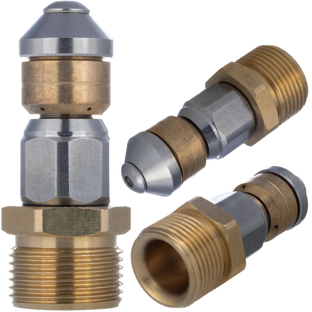 Ugello Rotante M22 350 Bar – Acciaio Inox e Ottone | Pressione Max 350 Bar, Temp. Max 155°C