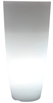 Vaso Luminoso Tondo Ø40x90 cm in Resina Bauer Bianco Ghiaccio