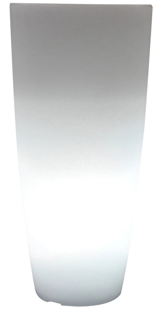 Vaso Luminoso Tondo Ø40x90 cm in Resina Bauer Bianco Ghiaccio