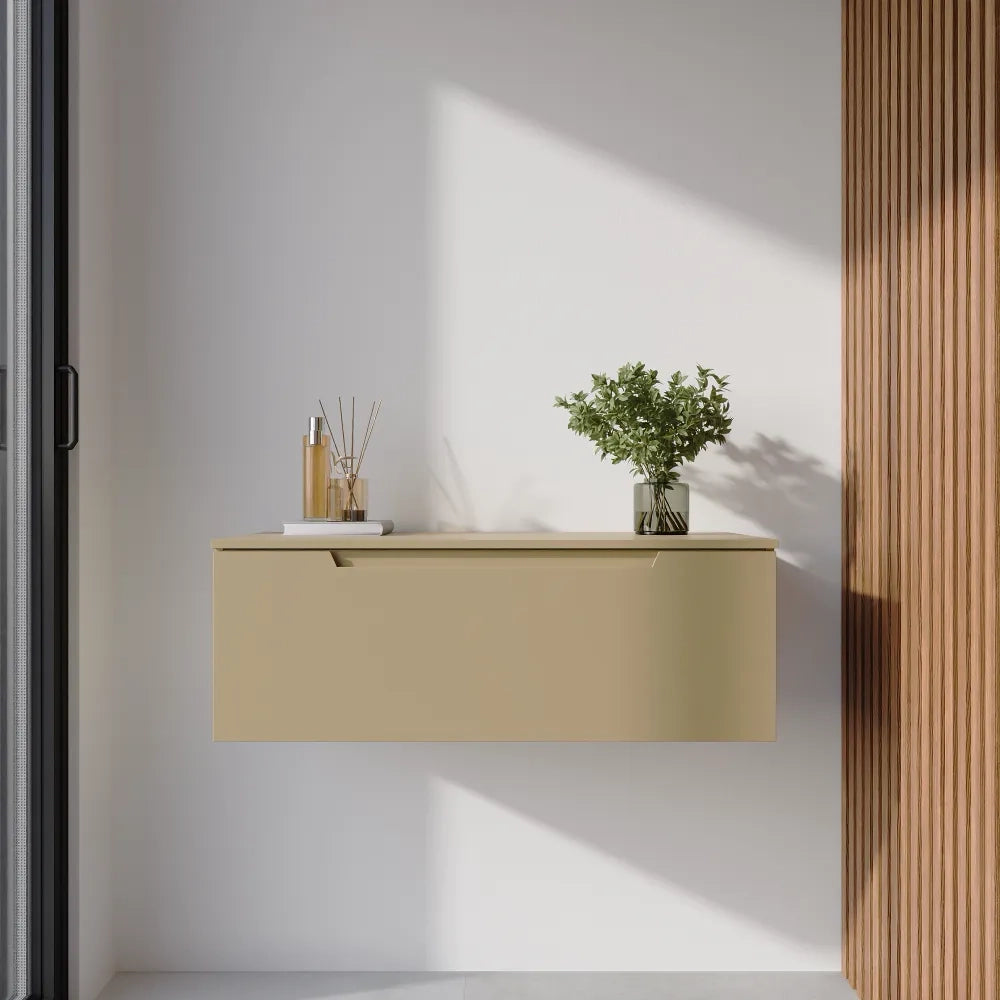 Cassettone scorrevole 100cm sabbia opaco chiusura soft-close | Bako