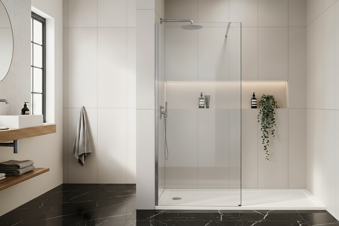 Parete Doccia Rea Flexi Transparent / Chrome 70