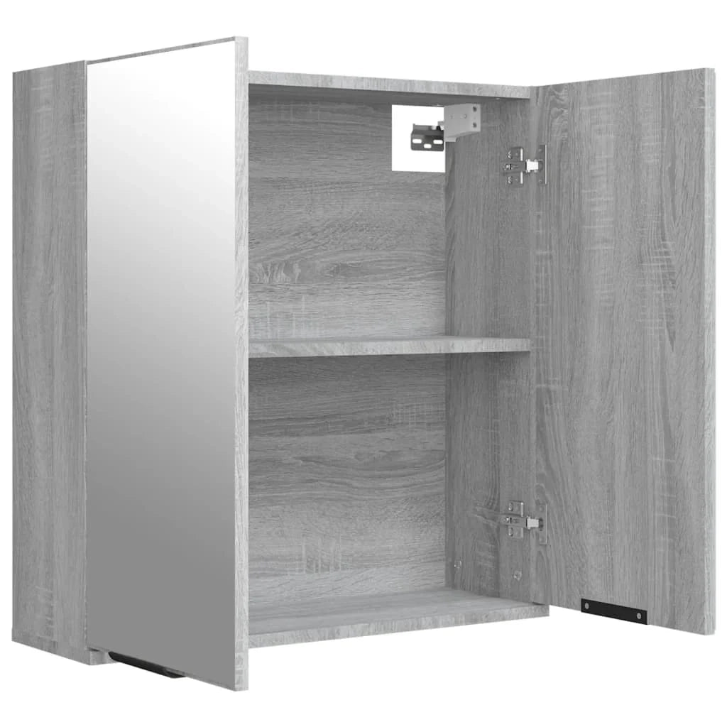 Mobiletto specchio da bagno 64 x 20 x 67 cm grigio 02_0006740