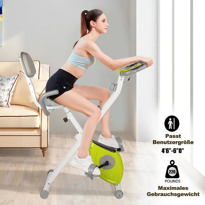 Cyclette pieghevole , resistenza magnetica a 8 livelli, sedile regolabile, con volano magnetico da 2,5 kg, silenziosa e liscia