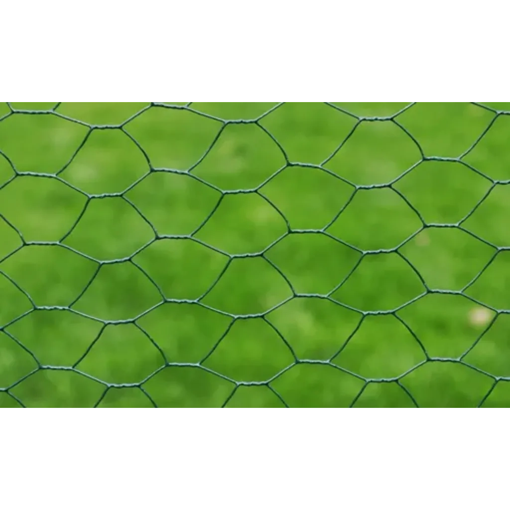 Recinzione in Rete per Pollaio Rivestita in PVC 25x0,75 m Verde 140410