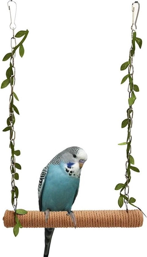 Accessori per gabbia di voliere - schommela per uccelli con uncini metallici per pappagalli - adatto per pappagallo grigio e pappagallo nero.