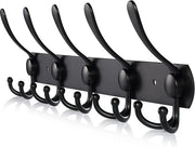 Supporto per lenzuola - Nero Supporto per lenzuola in acciaio inossidabile - Supporto per lenzuola - Con 5 ganci a treccia - 1 pezzo - Per ingresso bagno cucina - Nero