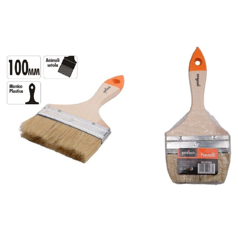 Trade Shop - Pennello Piatto Da 4" 100 Mm Pennellessa Per Pittura Verniciare Dipingere 90266 -