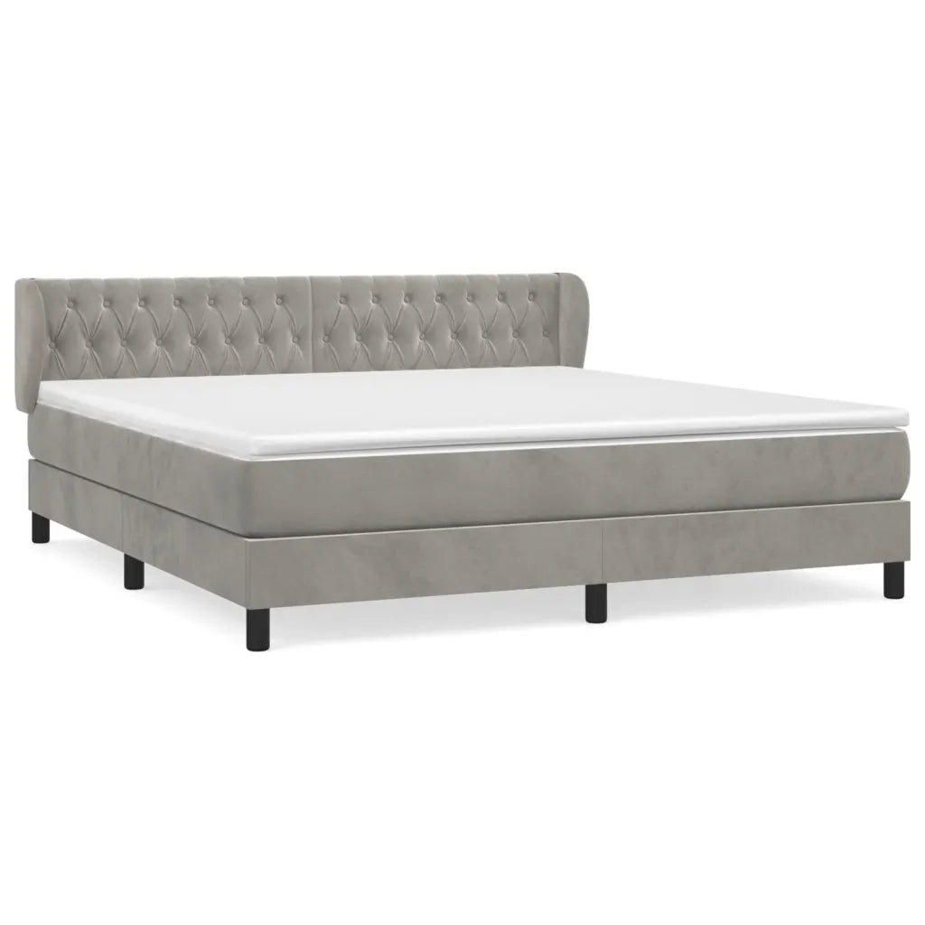Giroletto a Molle con Materasso Grigio Chiaro 180x200cm Vellutocod mxl 122061