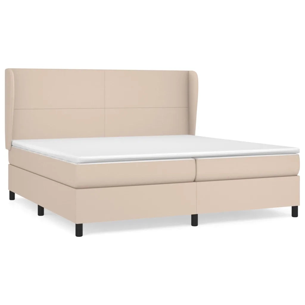 Giroletto a Molle con Materasso Cappuccino 200x200cm Similpelle