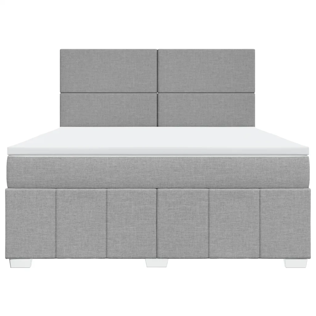 Giroletto a Molle con Materasso Grigio Chiaro180x200 cm Tessuto