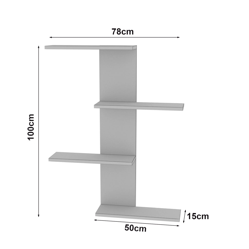 Scaffale da Parete Hammerfest con Ripiani a Scaletta 78 x 17 x 100 cm Wengè / Bianco [en.casa]