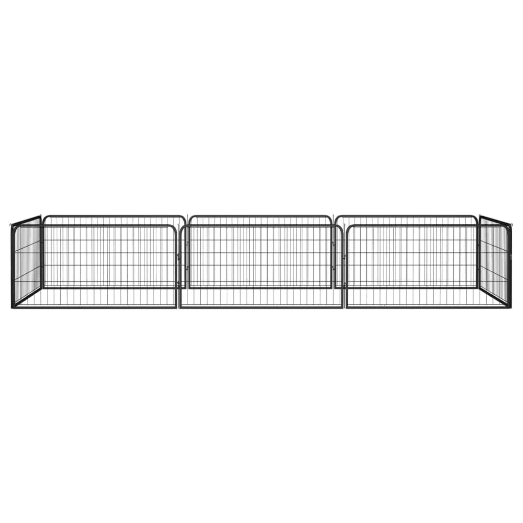 Recinto per cani 8 pannelli 100 x 50 cm acciaio verniciato a polvere nero 02_0043648