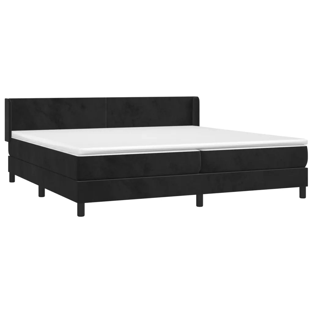 Giroletto a Molle con Materasso Nero 200x200 cm in Velluto 3130861