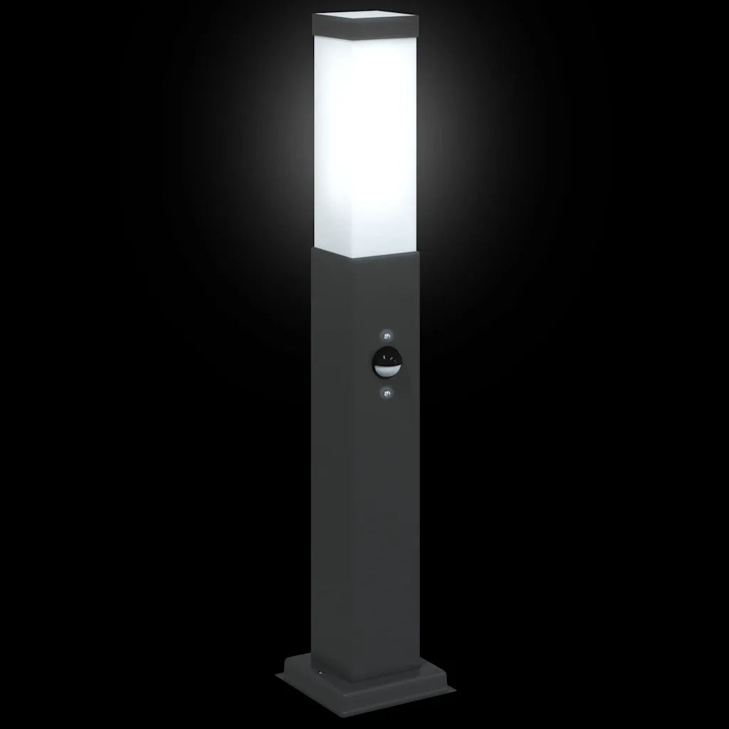 Lampada a paletto con sensore 50 cm Nera IP44 4006077