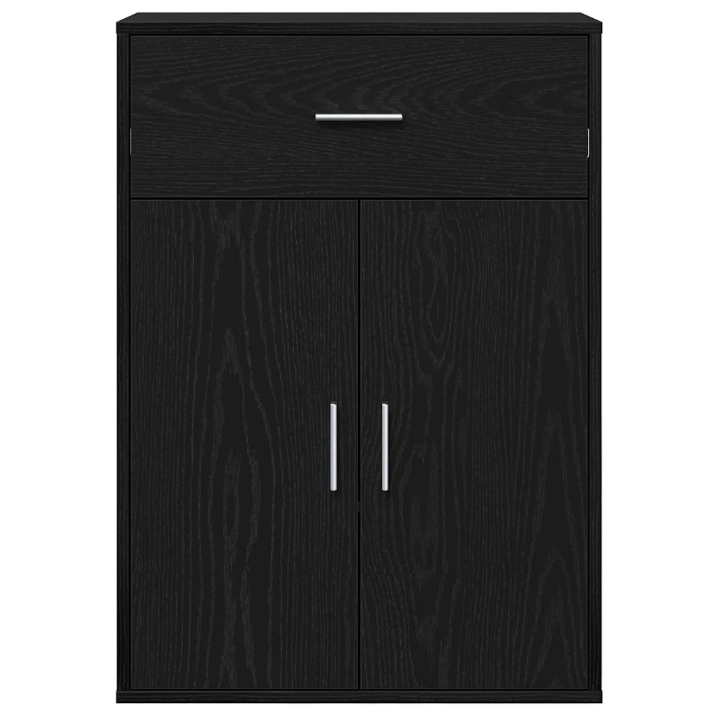 vidaXL Credenza Rovere nero 79 x 38 x 80 cm Legno multistrato