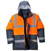 Neri Safety giaccone da lavoro Gallup 4 in 1, alta visibilita', maniche staccabili, arancio blu, XXL, poliestere