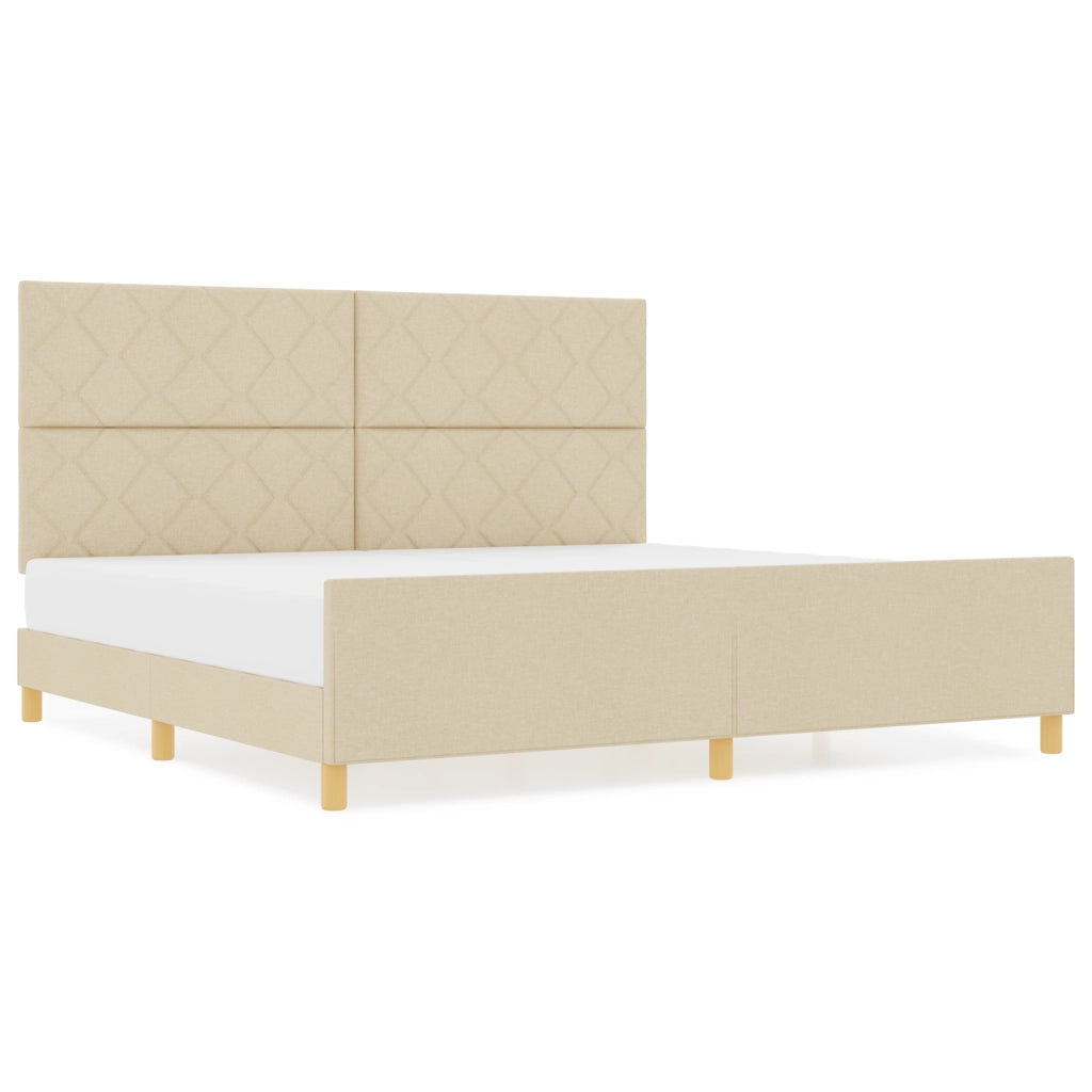 Struttura Letto  Crema 200x200 cm in Tessuto
