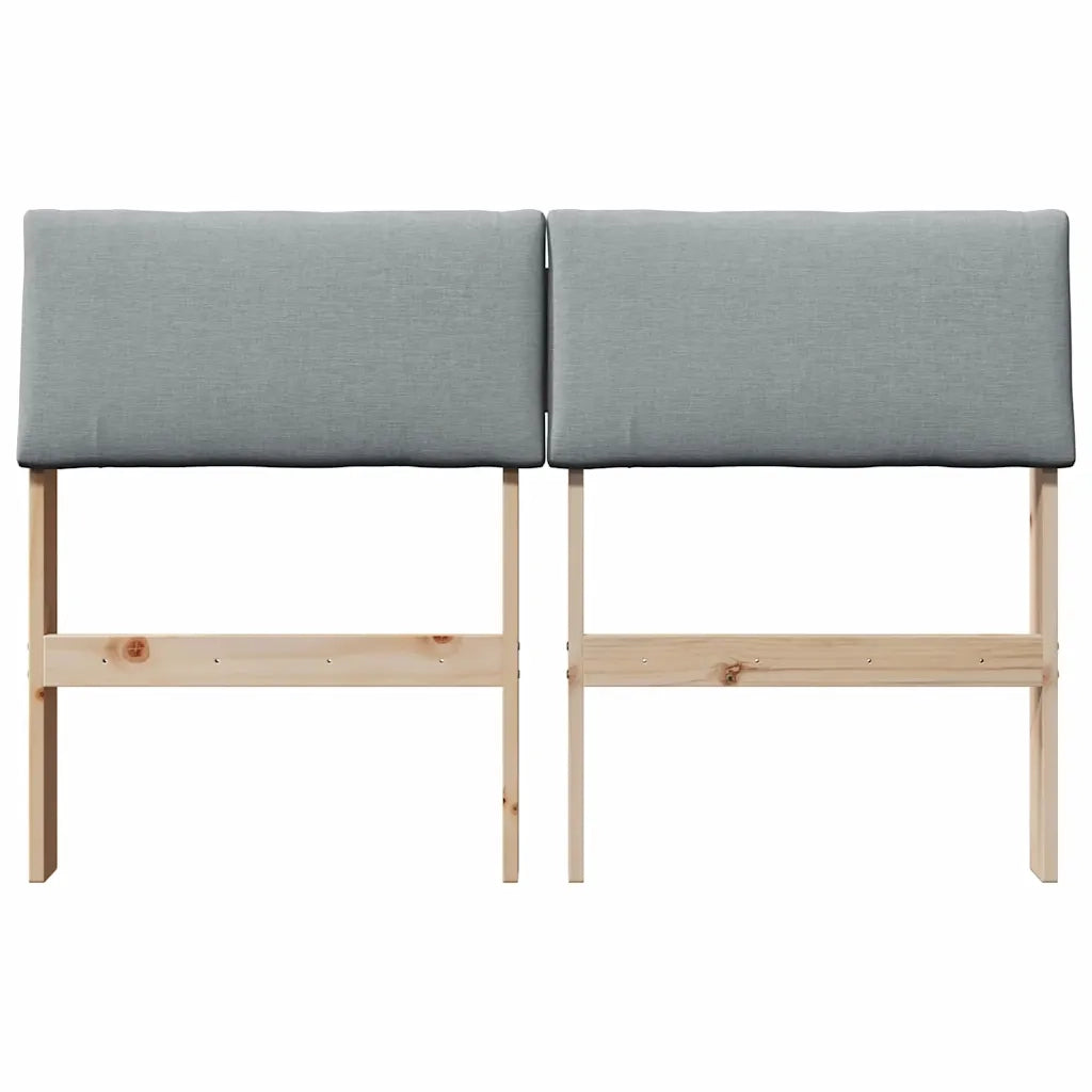 Testiera imbottita Grigio chiaro 120 cm Pino massello 879129
