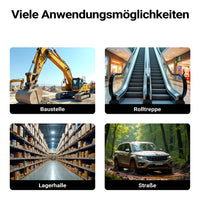 Barriera mobile portatile, barriera pieghevole 60 x 32 x 101 cm, recinzione estensibile fino a 3,9 m con ruote e maniglie, barriera in PE robusto