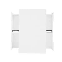 Tavolino da Salotto con Striscia LED Integrata, 4 Cassetti Frontali e Posteriori, Bianco