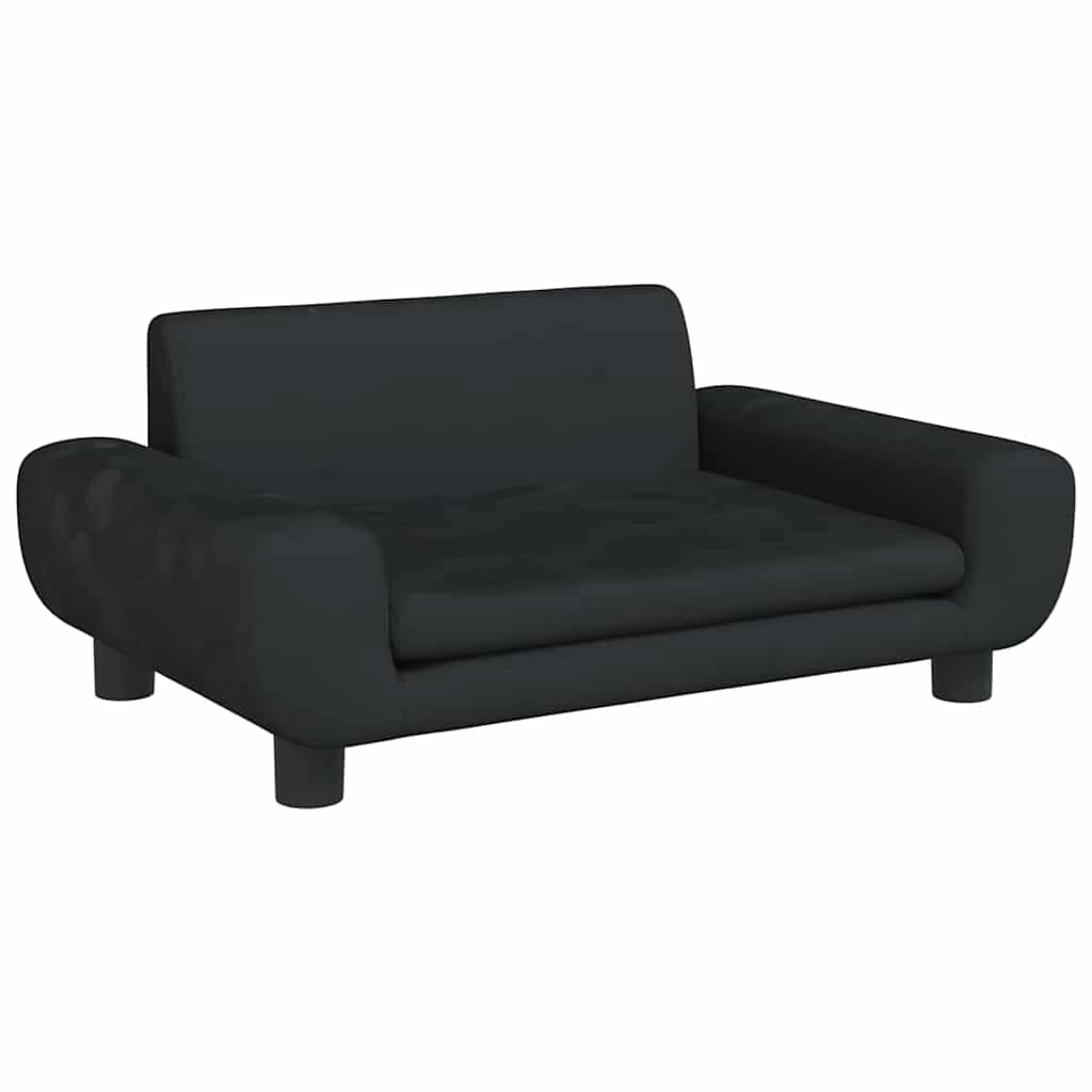 Cuccia per cani comoda 70 x 45 x 33 cm velluto nero 02_0042877